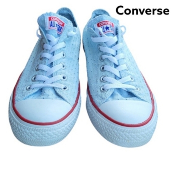 Converse All Star Chuck Taylor Ox Blue Eyelet Athletic Sneaker Shoe Women 10 - Picture 7 of 10